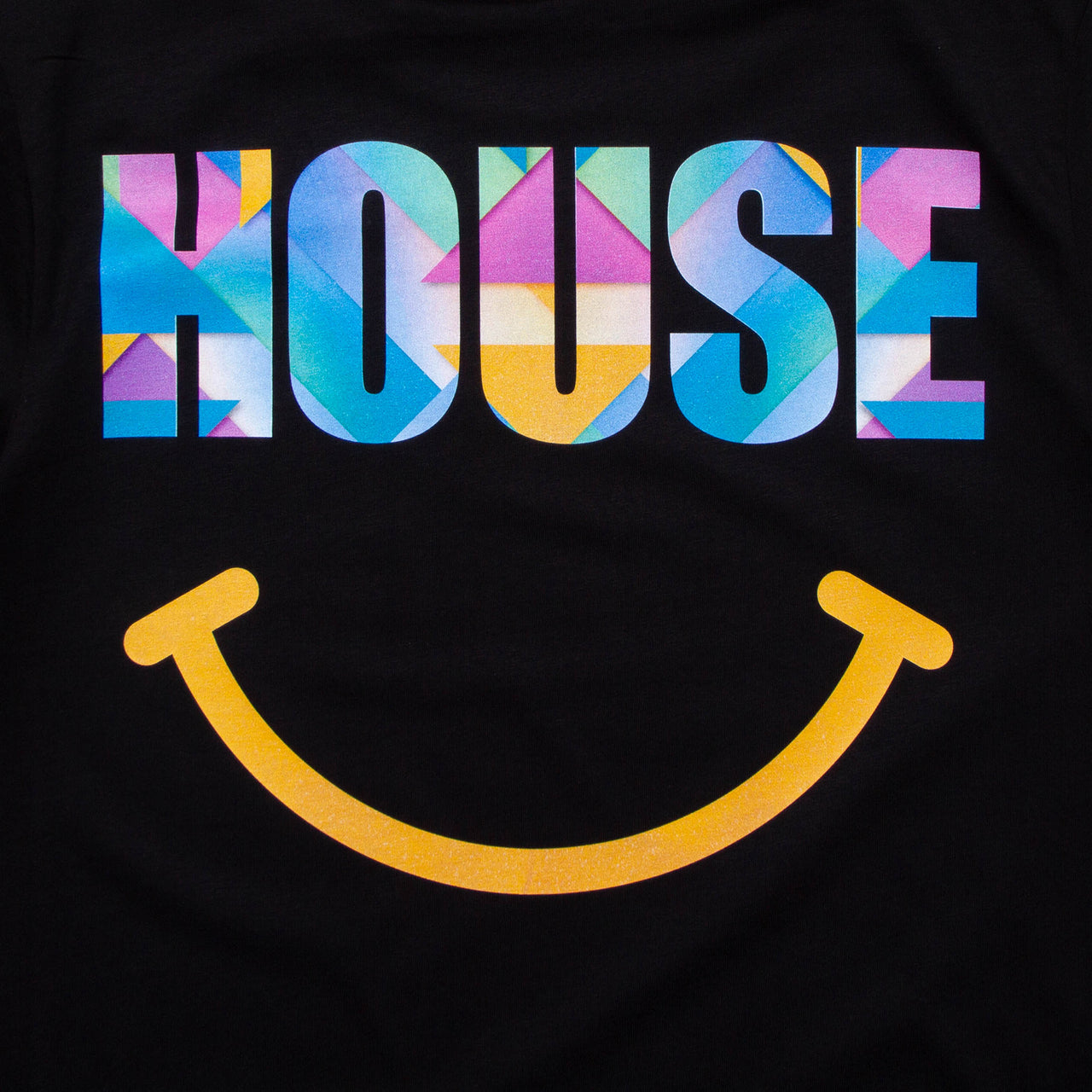 BF Smiley House Solstice Front Print - Tshirt - Black