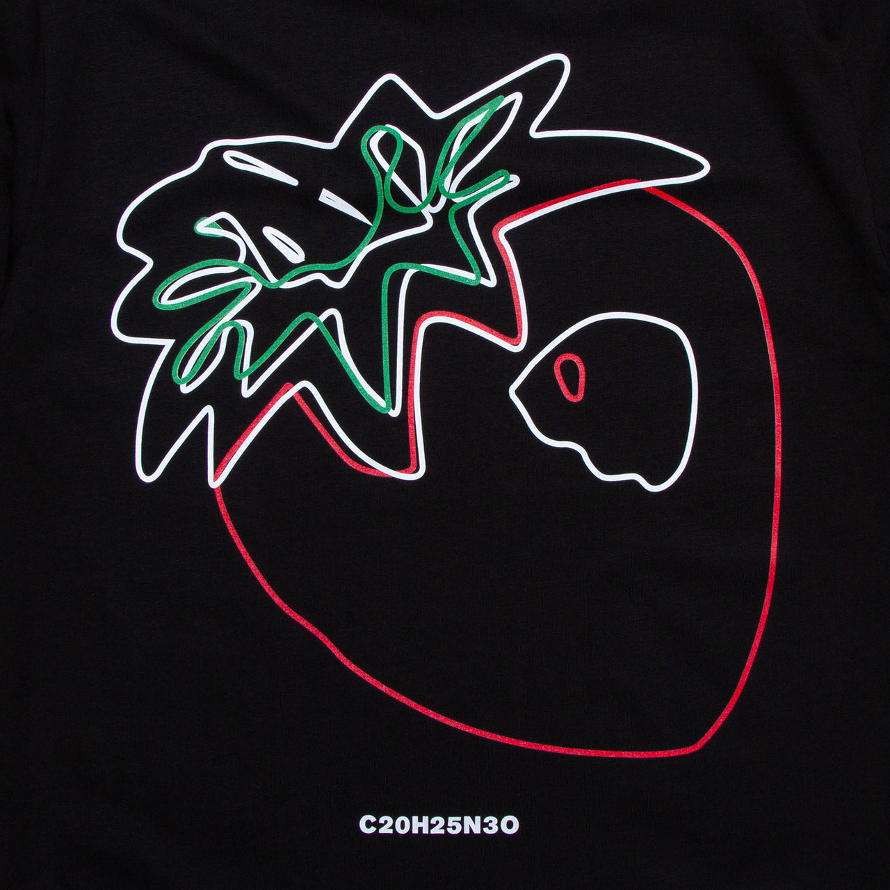 BF Strawberry Front Print - Tshirt - Black