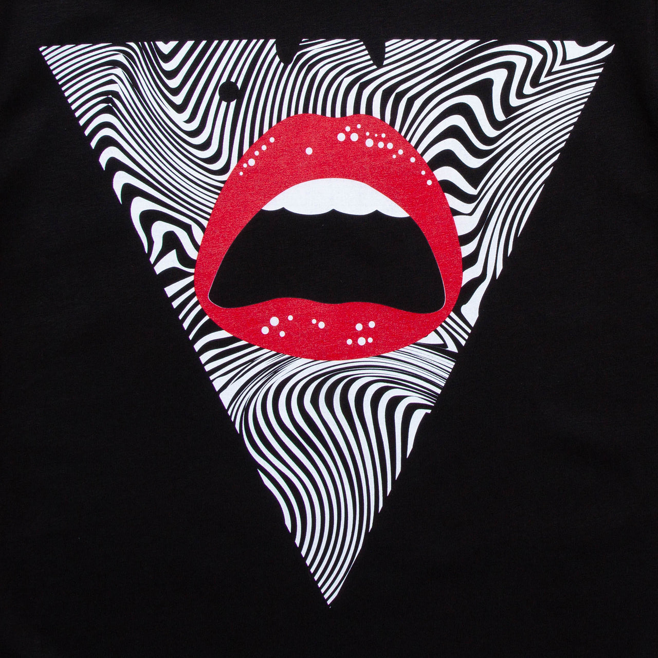 BF Stripe Triangle Face Back Print - Tshirt - Black