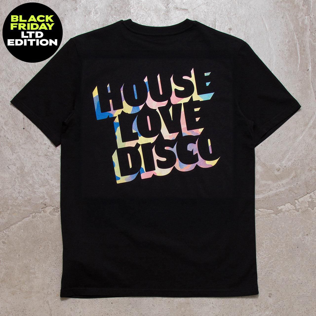 BF Yellow House Love Disco Back Print - Tshirt - Black