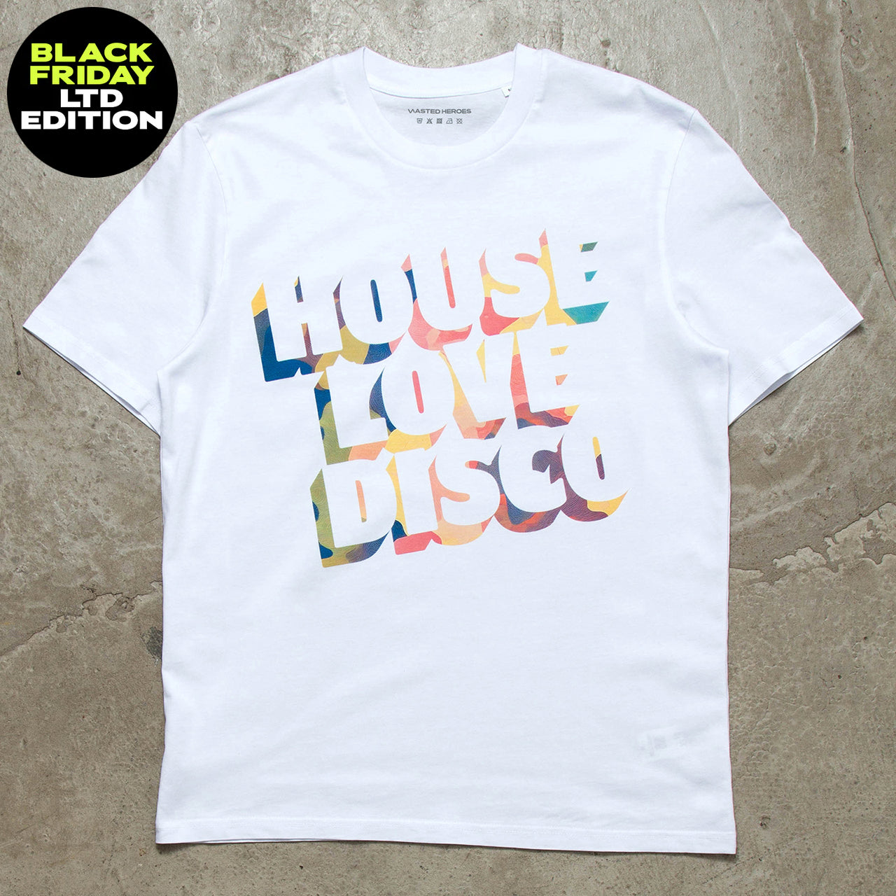 BF Yellow House Love Disco Front Print - Tshirt - White
