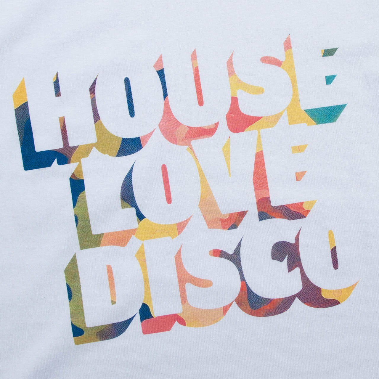BF Yellow House Love Disco Back Print - Tshirt - White