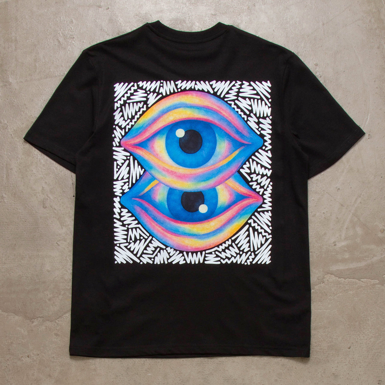Doodle Double Vision Back Print - Tshirt - Black