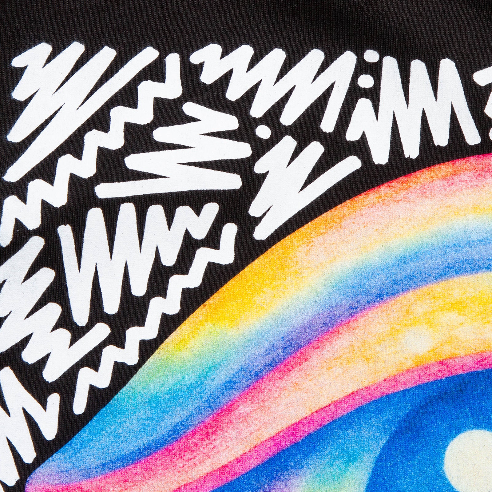 Doodle Double Vision Back Print Tshirt Black