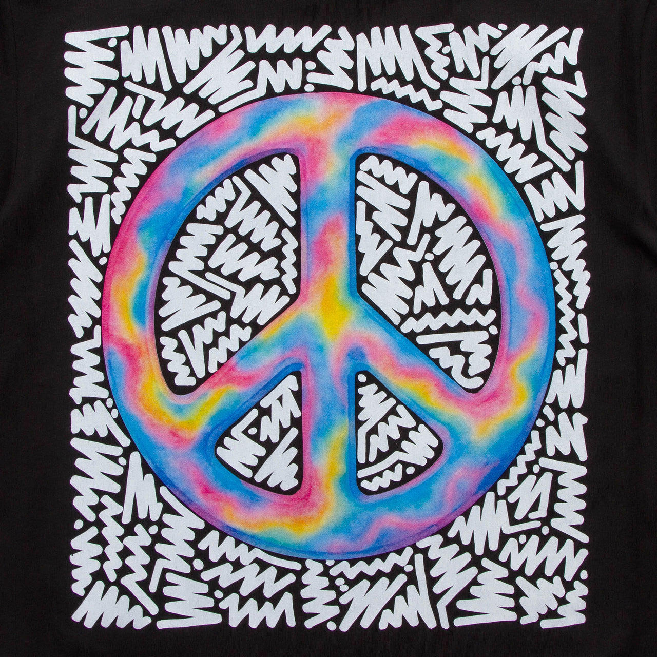 Doodle Peace Back Print - Tshirt - Black