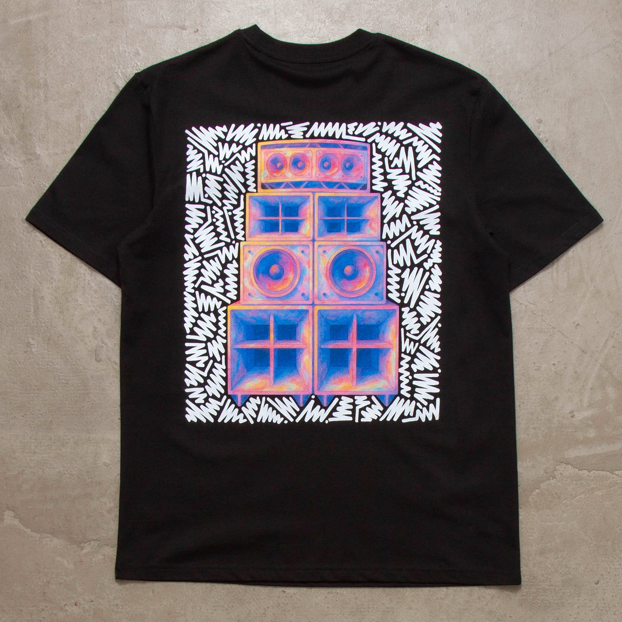 Doodle Funktion Back Print - Tshirt - Black