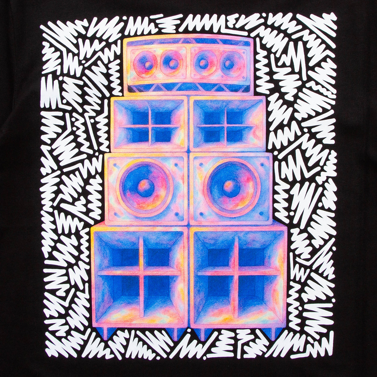 Doodle Funktion Back Print - Tshirt - Black