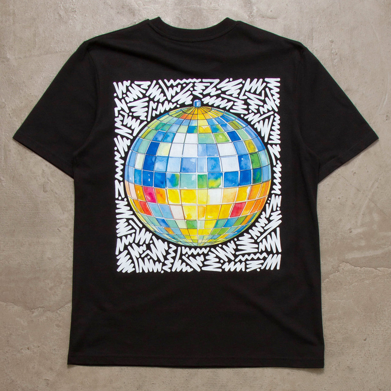 Doodle Dancefloor Back Print - Tshirt - Black