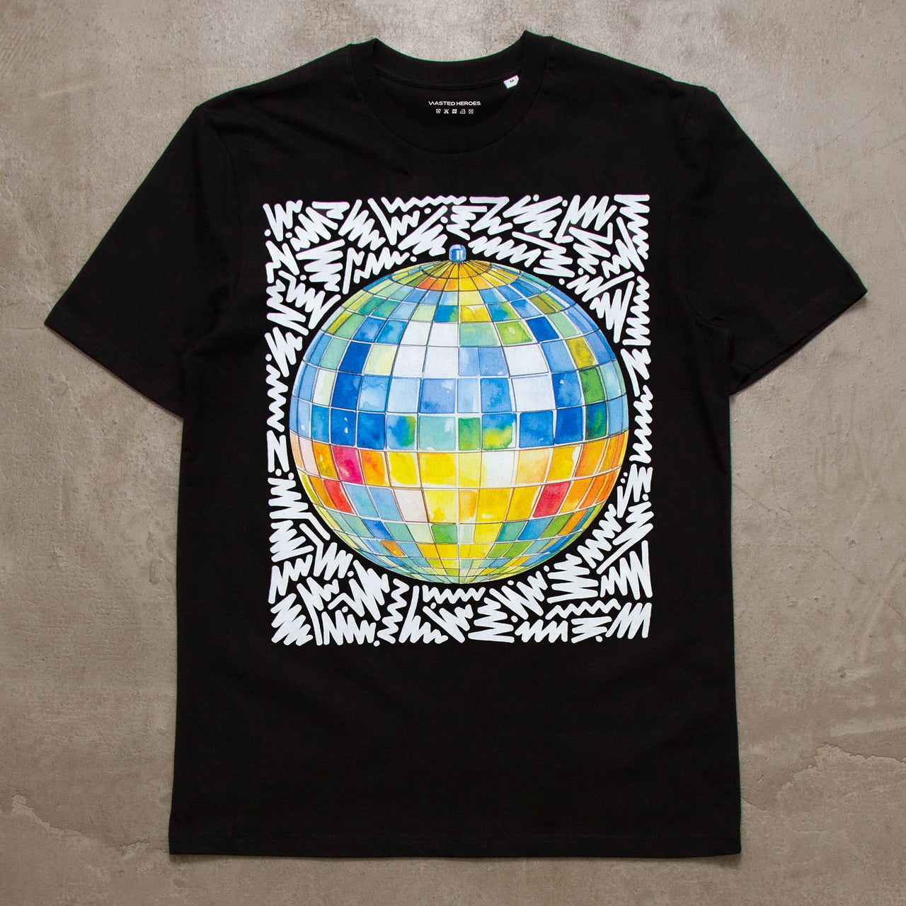 Doodle Dancefloor Front Print - Tshirt - Black