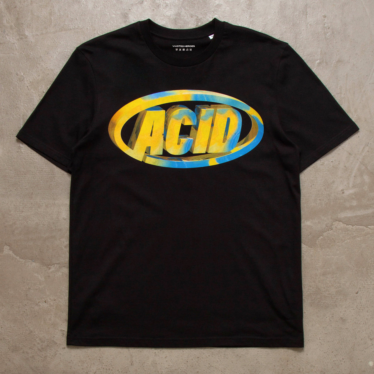 3D Acid Logo Front Print - Tshirt - Black