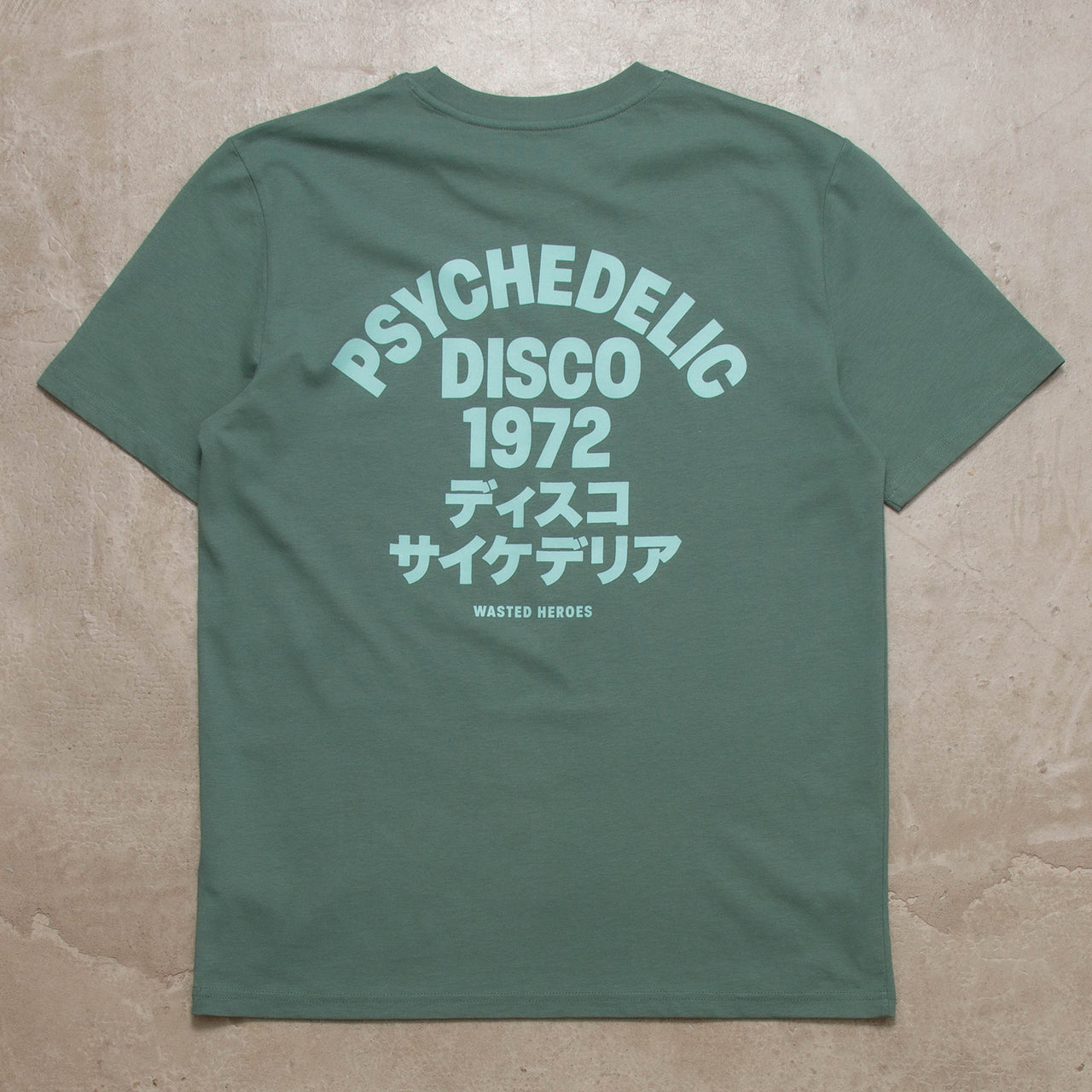 Green On Green 1972 Psychedelic Disco Back Print - Tshirt - Green