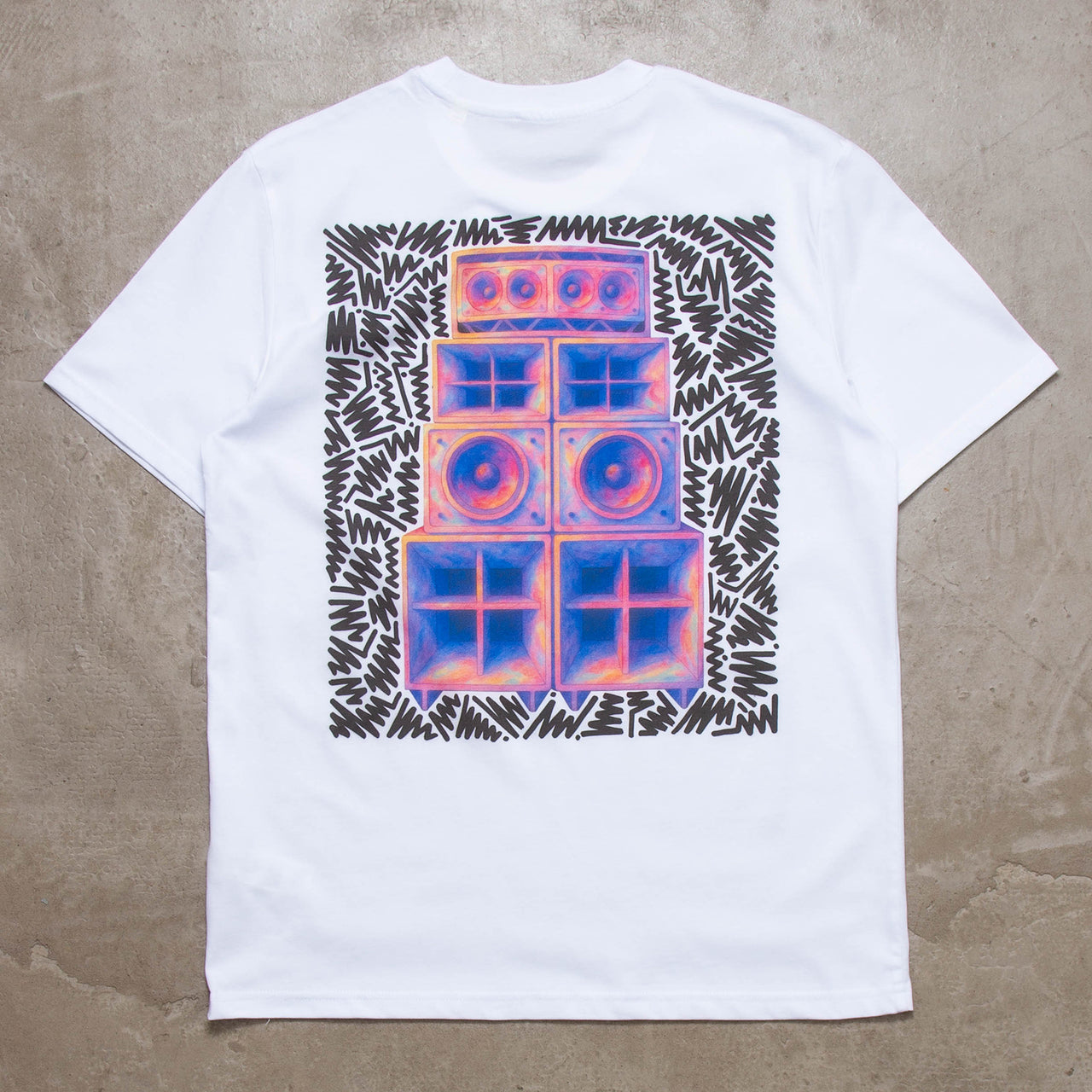 Doodle Funktion Back Print - Tshirt - White