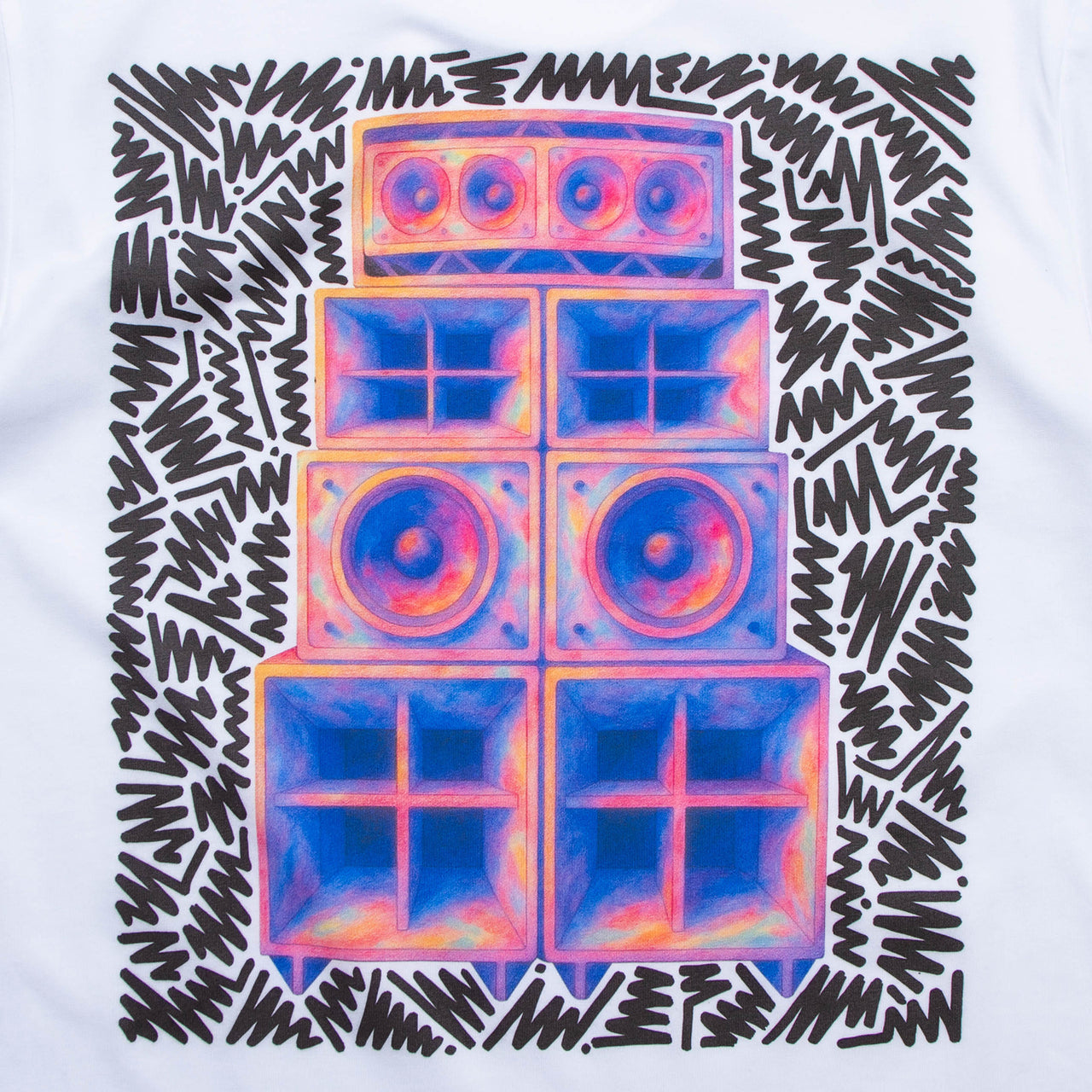 Doodle Funktion Back Print - Tshirt - White
