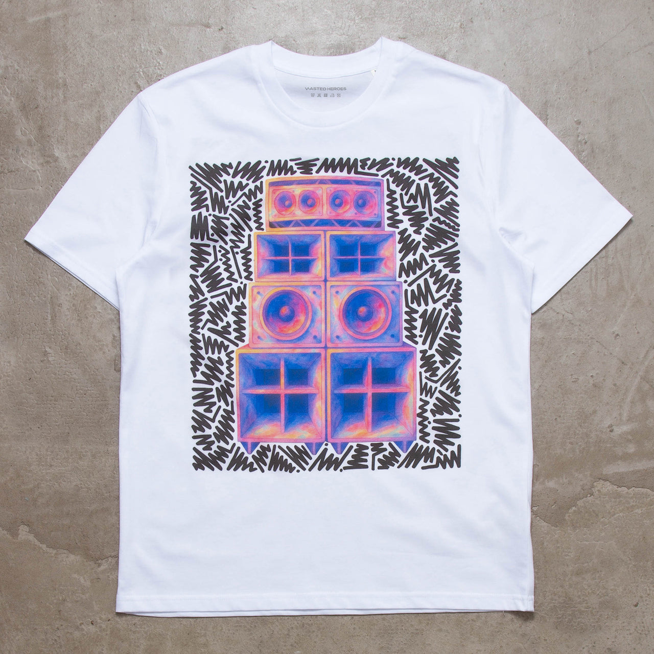 Doodle Funktion Front Print - Tshirt - White