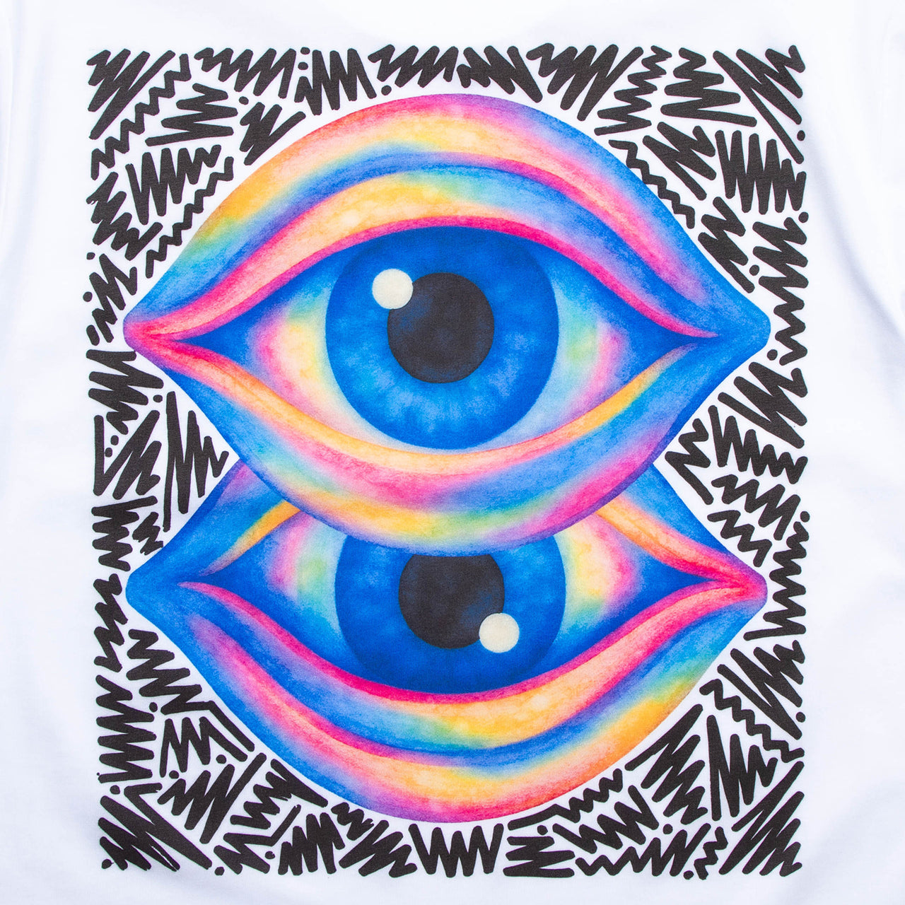 Doodle Double Vision Back Print - Tshirt - White