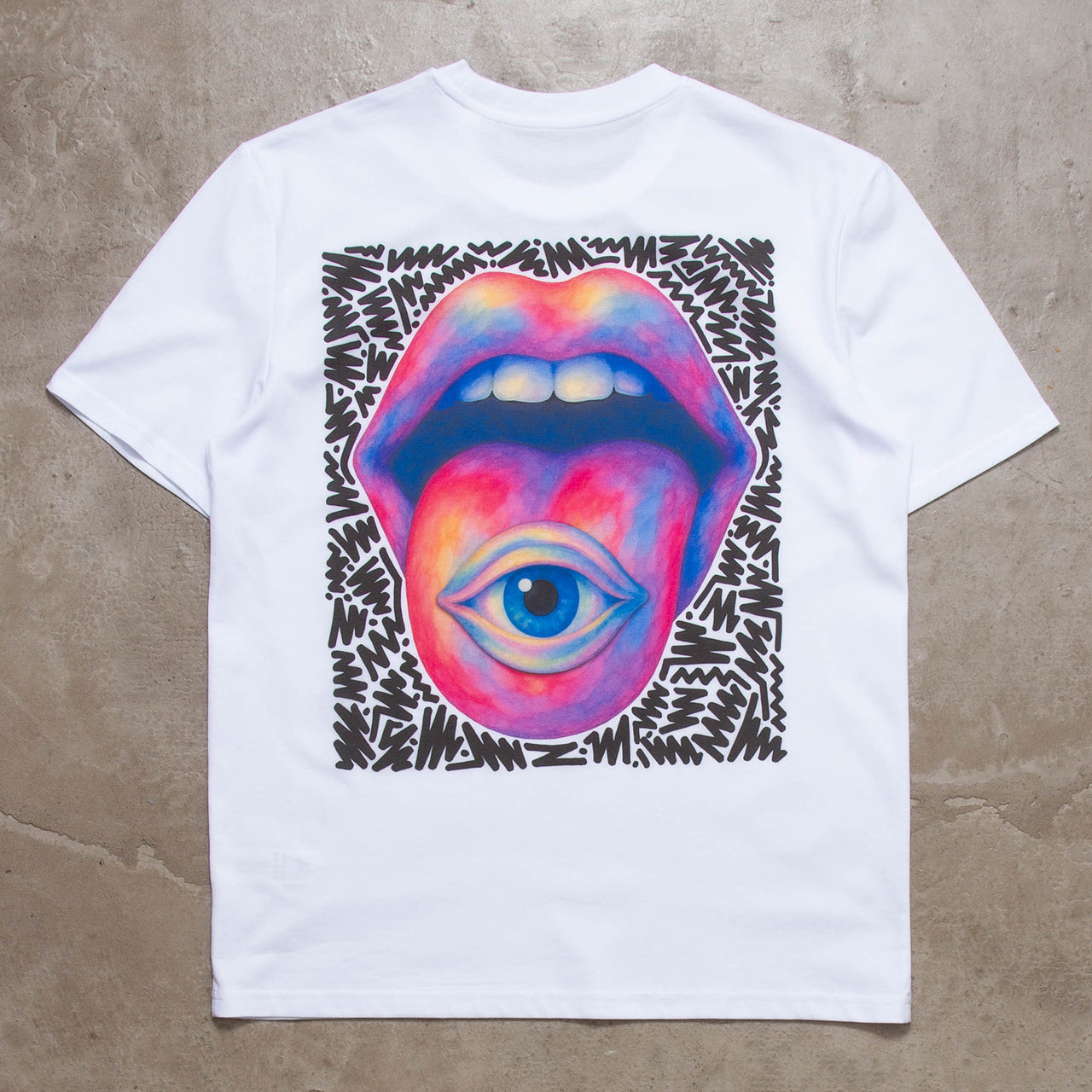 Doodle Sensation Back Print - Tshirt - White