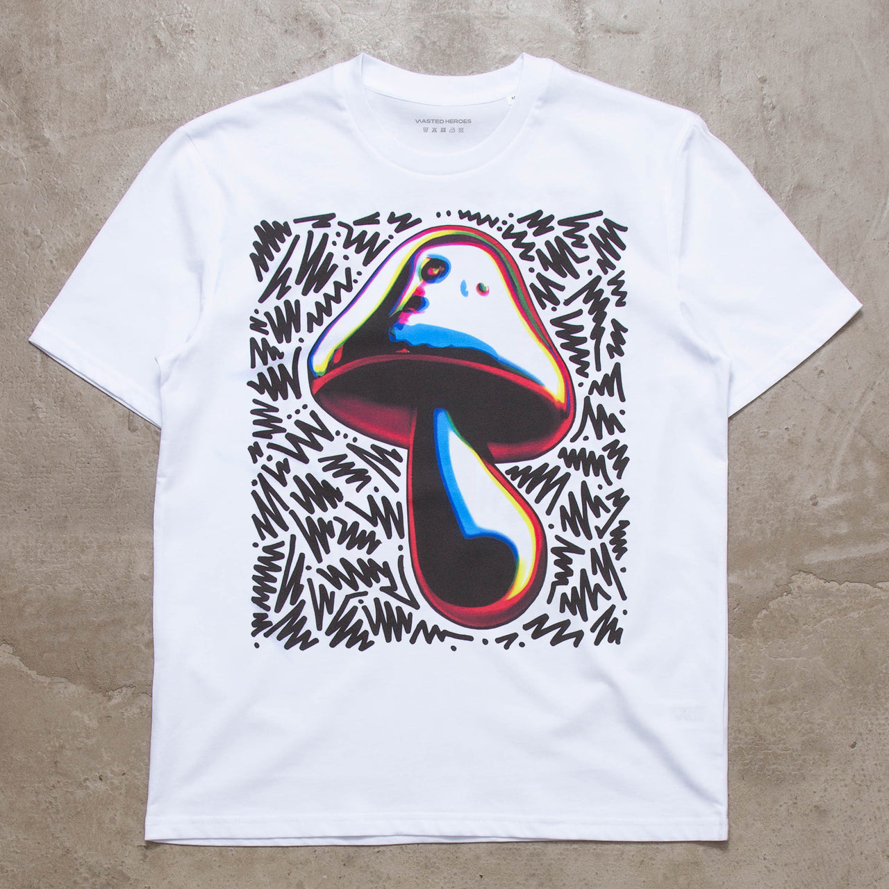 Doodle Shroom Front Print - Tshirt - White