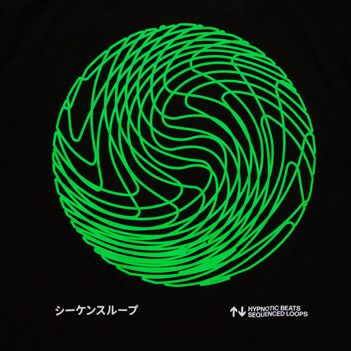 Sequence Sphere Front Print - Tshirt - Black