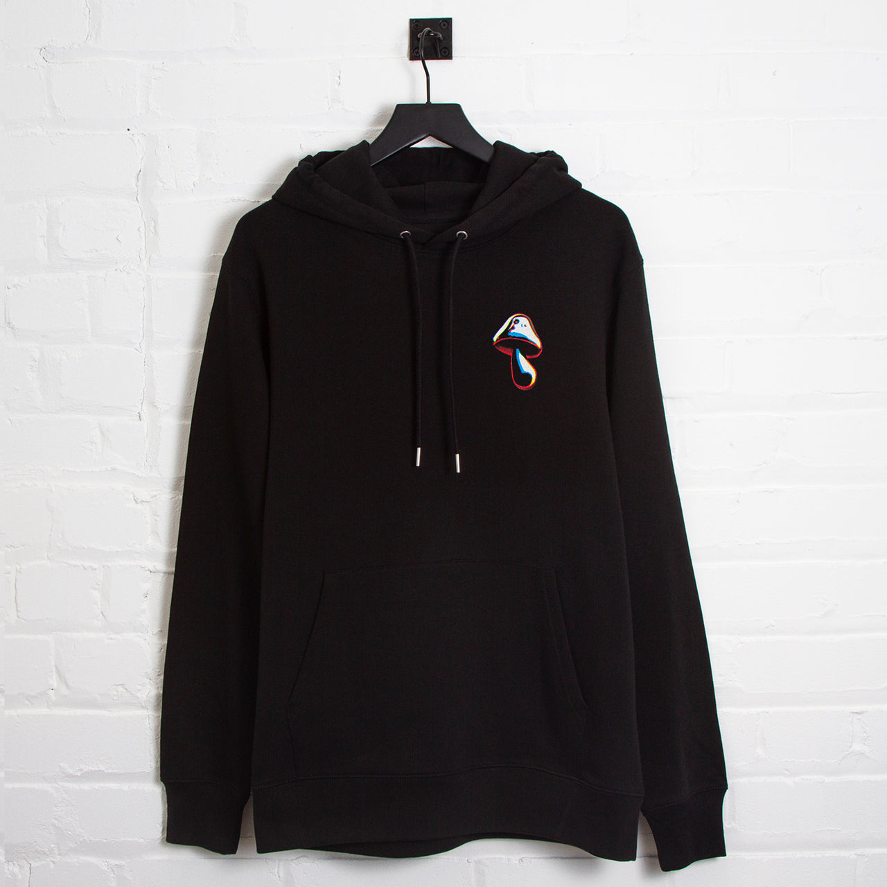 Crest Shroom Doodle - Pullover Hood - Black