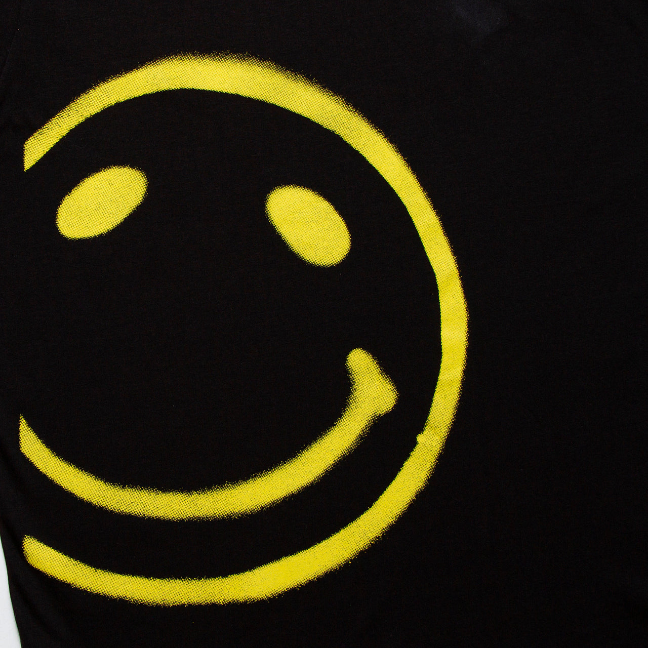Stencilled Side Smiley Back - Oversized Tshirt - Black