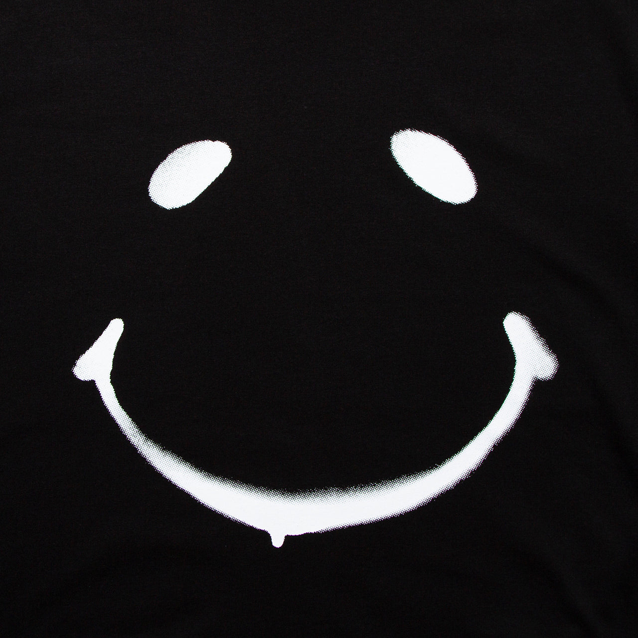 Smiley Stencilled Front - V1 Oversized Tshirt - Black