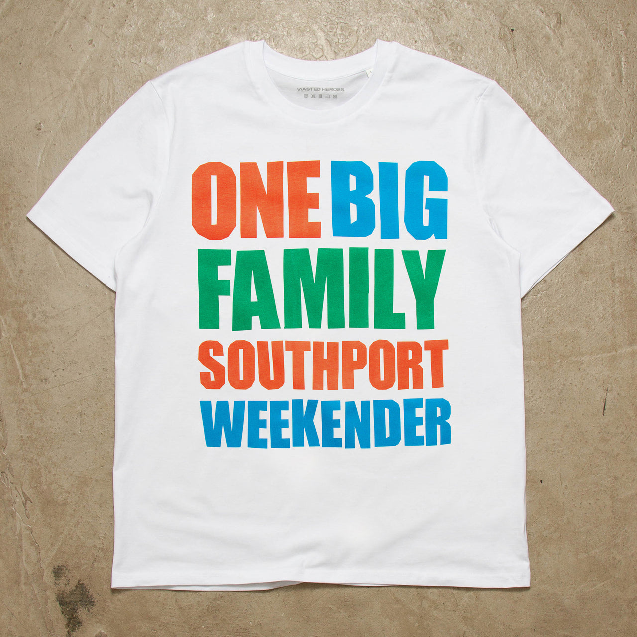 One Big Family Front Print - Tshirt - White
