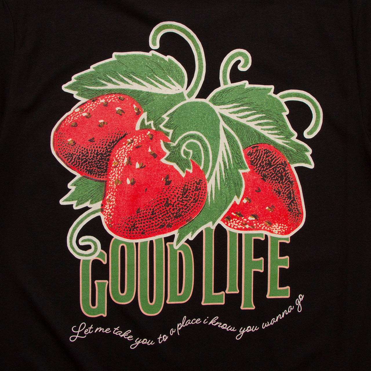 Strawberry Good Life Back Print - Tshirt - Black
