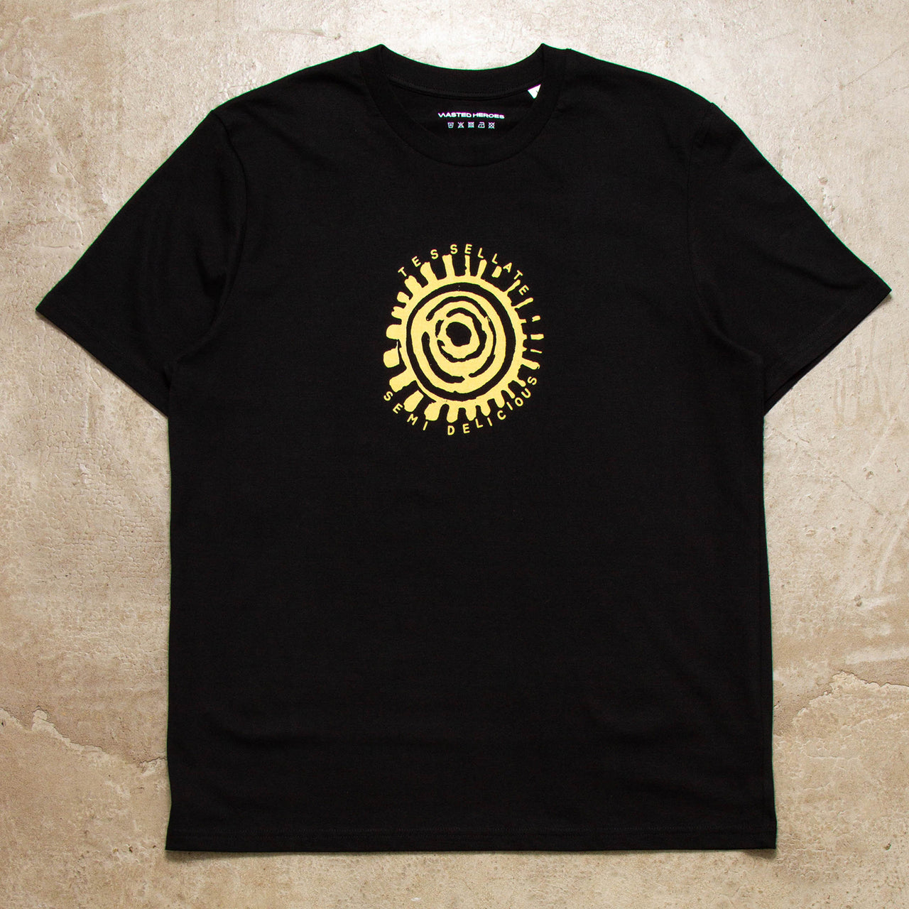 Sand Tessellate Semi Delicious Front Print - Tshirt - Black