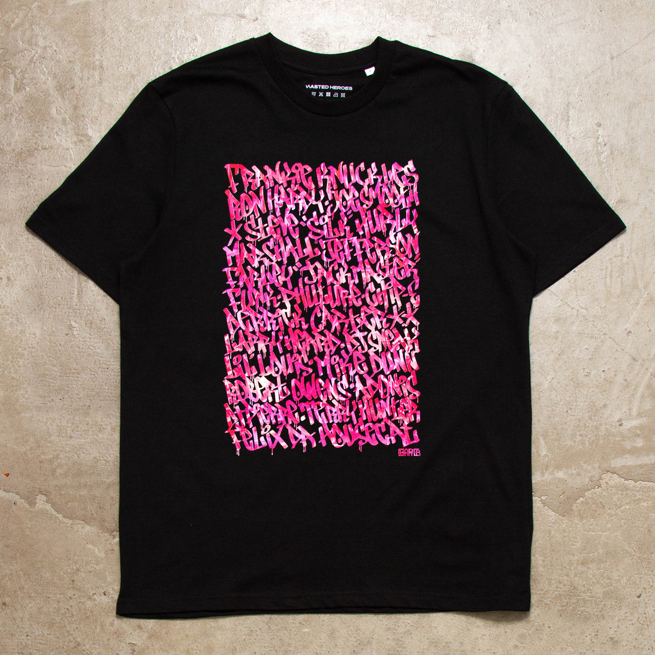 Magenta Chicago Pioneers Front Print - Tshirt - Black