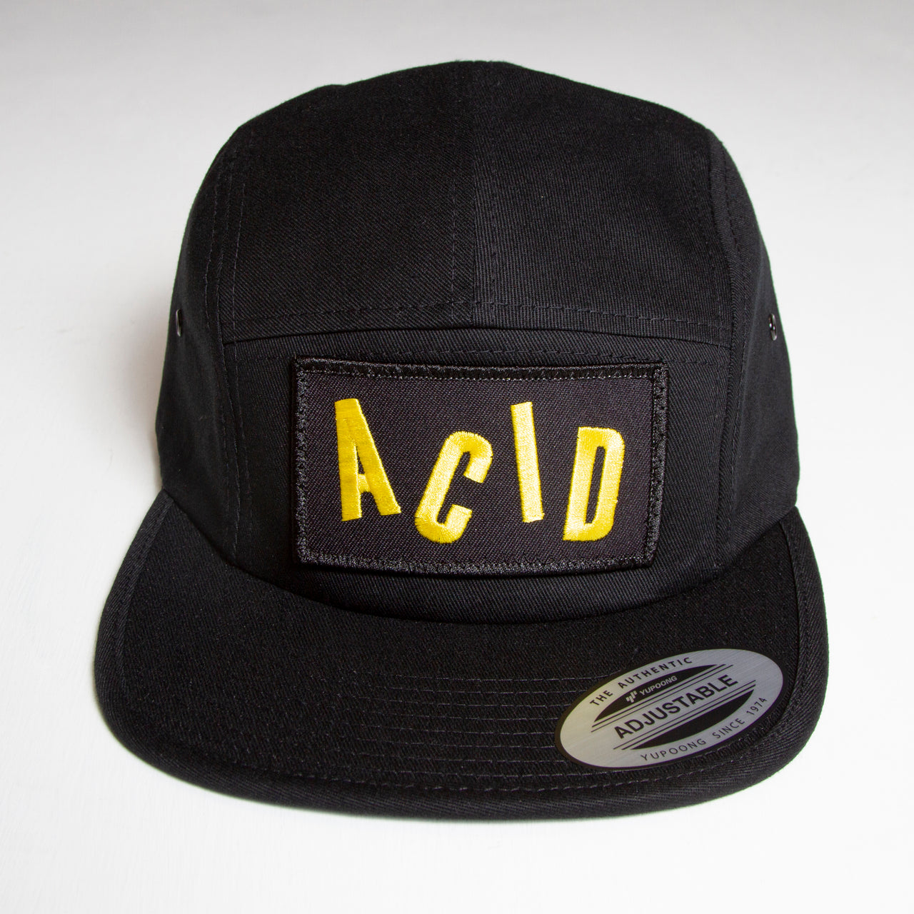 Acid Letter - 5 Panel Cap - Black