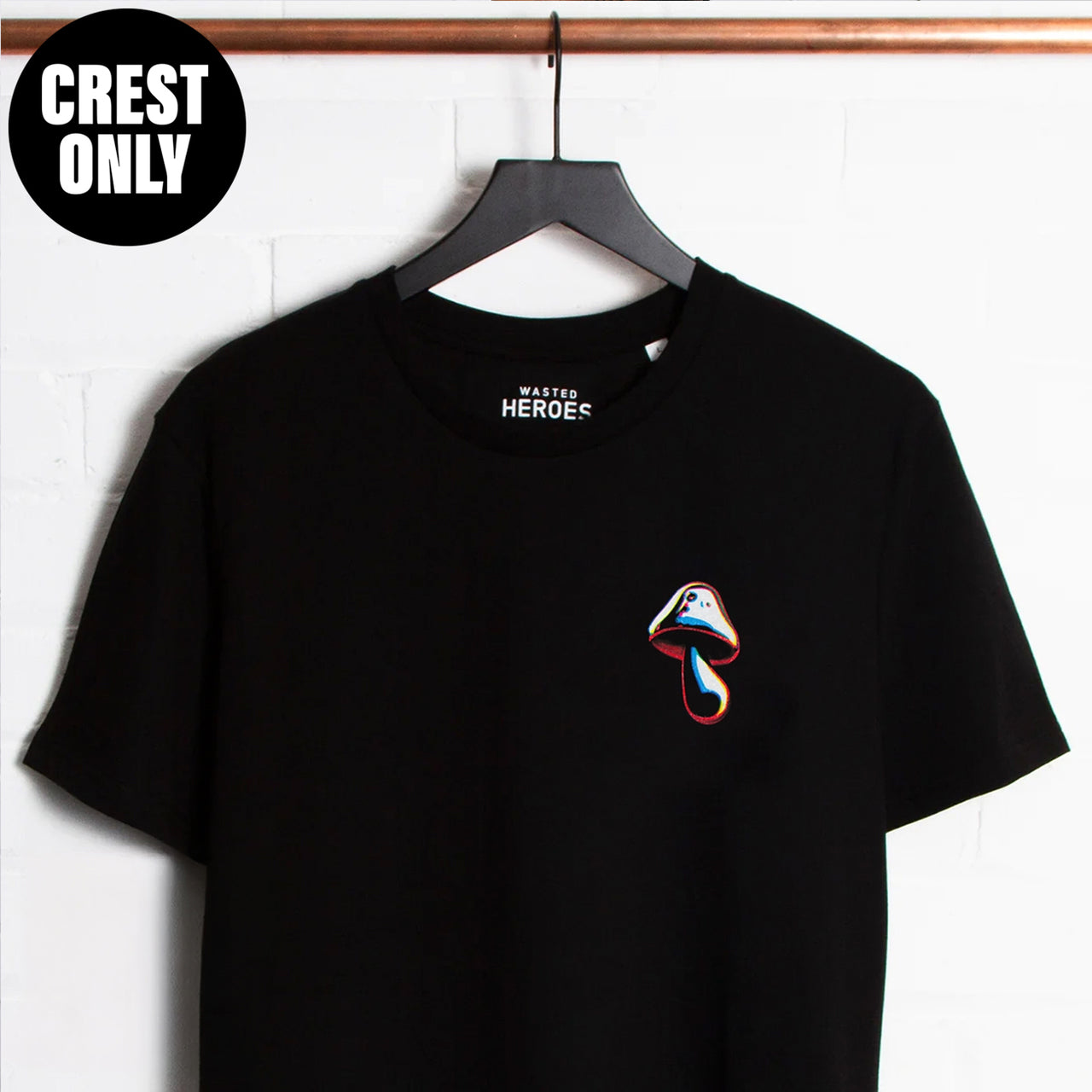 Crest Doodle Shroom - Tshirt - Black