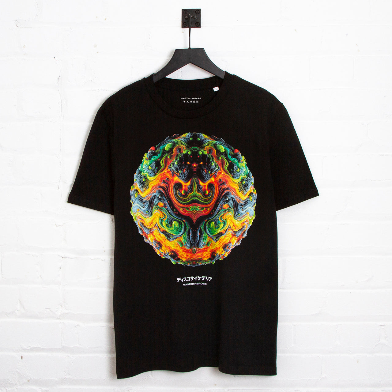 042 Disco Psychedelia Front Print - Tshirt - Black