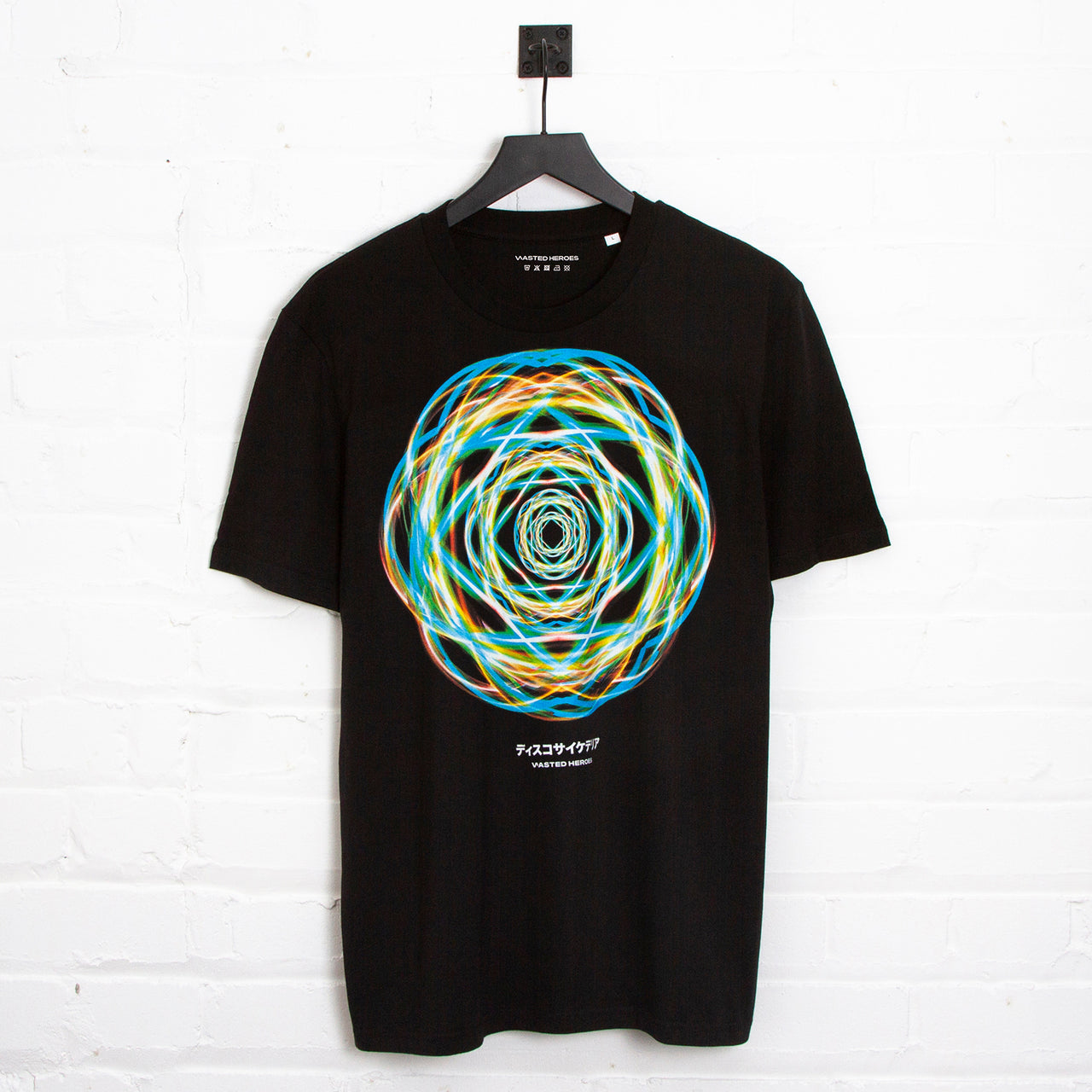045 Disco Psychedelia Front Print - Tshirt - Black