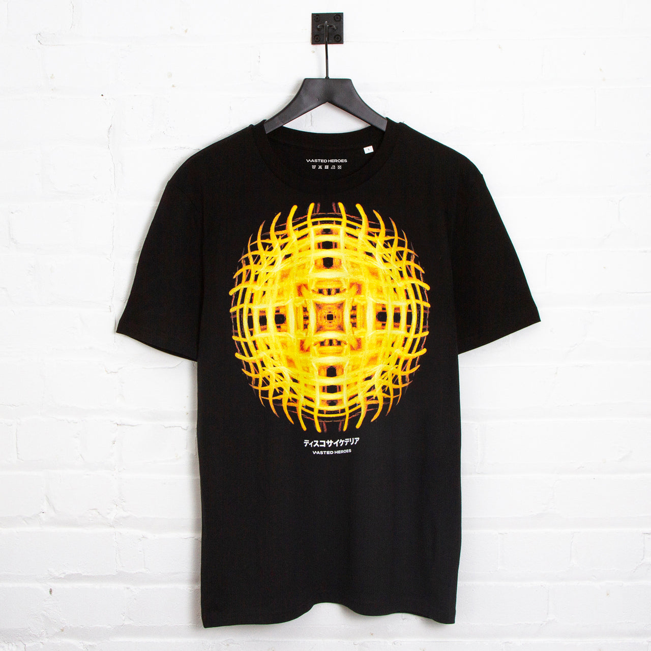 044 Disco Psychedelia Front Print - Tshirt - Black