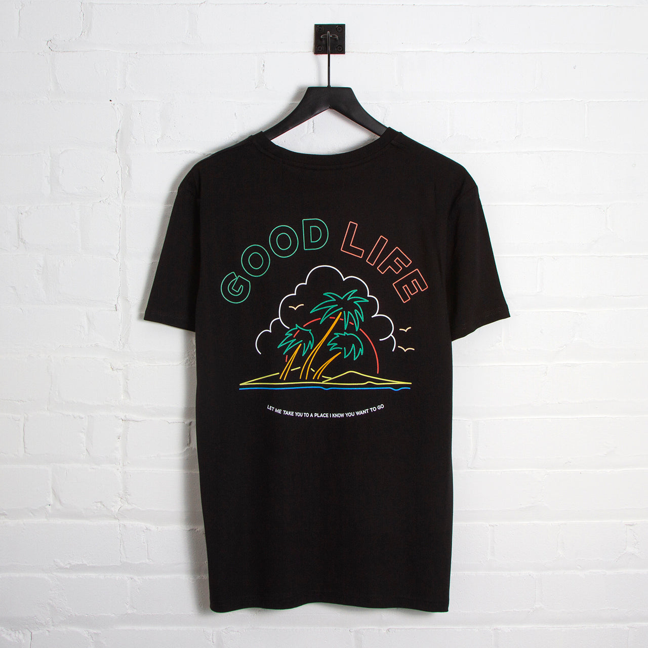 Neon Good Life Back Print - Tshirt - Black