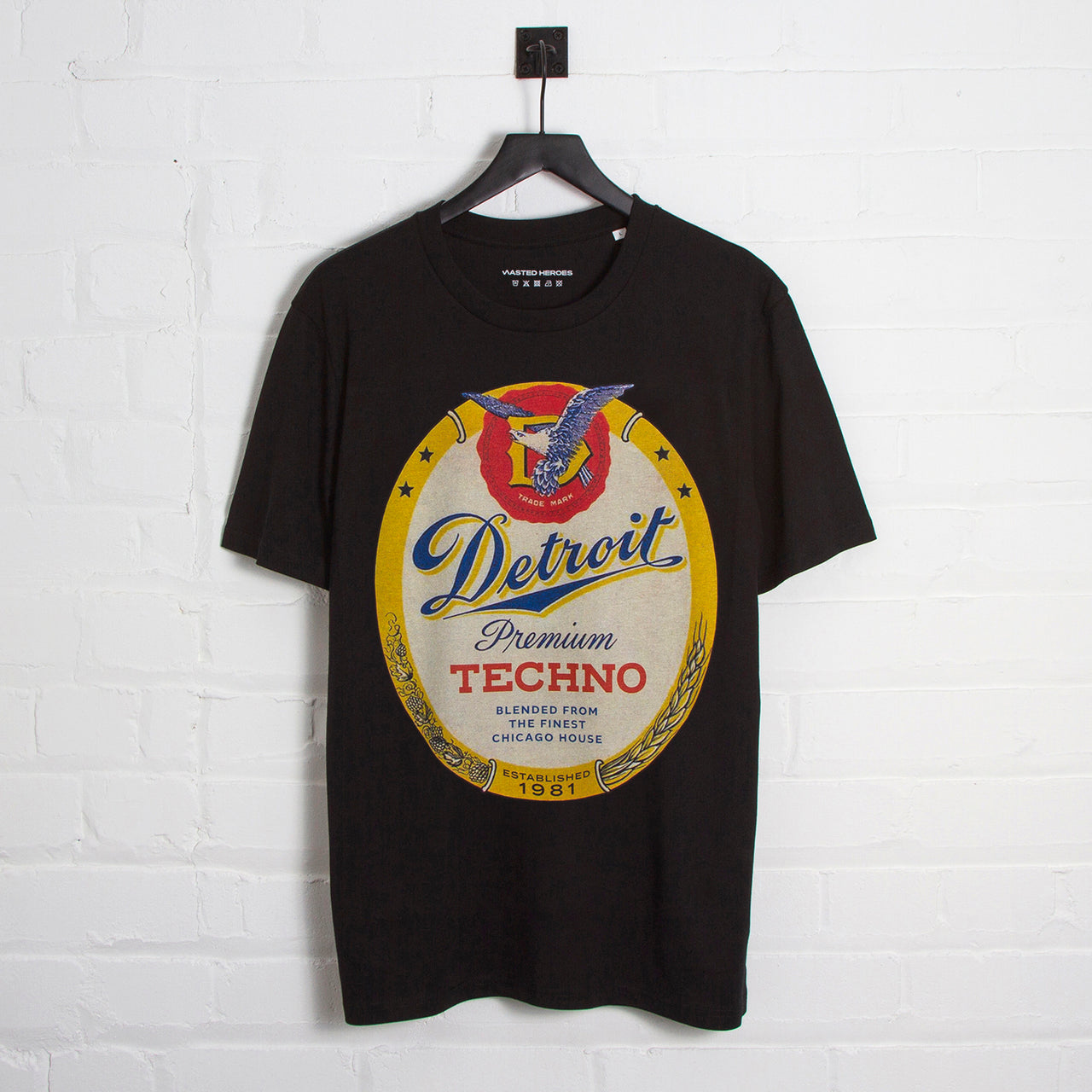 Detroit Premium Techno Front Print - Tshirt - Black