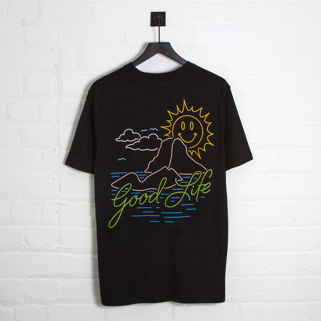 Neon Es Vedrà Good Life Back Print - Tshirt - Black