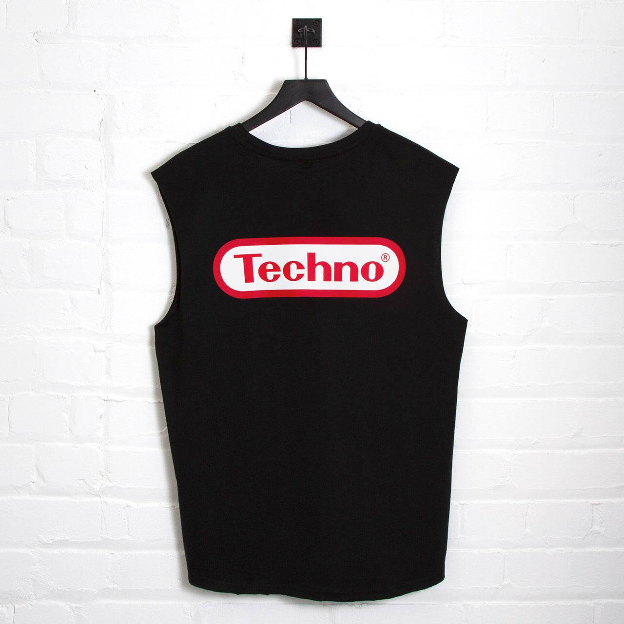Super Techno Back Print - Tank Tshirt - Black