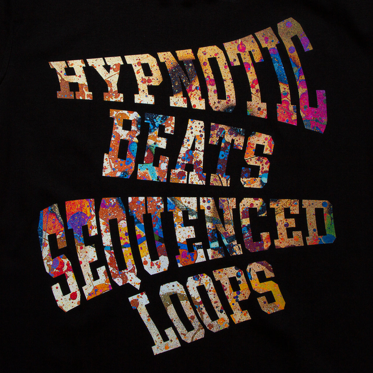 Hypnotic Beats Front Print - Tshirt - Black