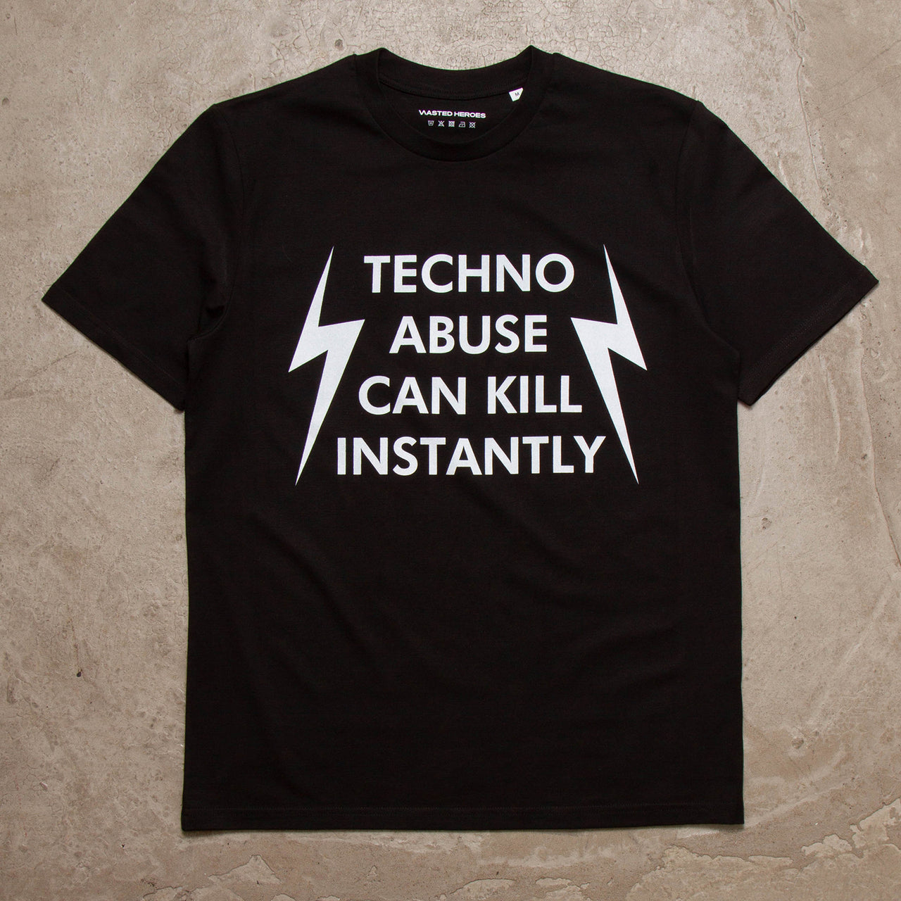 Techno Hazard Front Print - Tshirt - Black