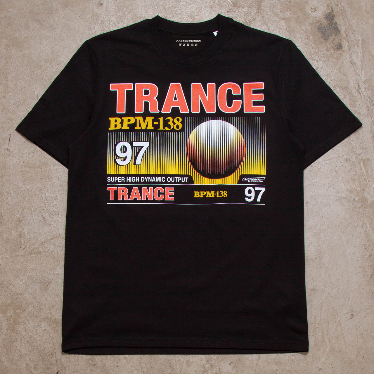 Cassette Trance 97 Front Print - Tshirt - Black