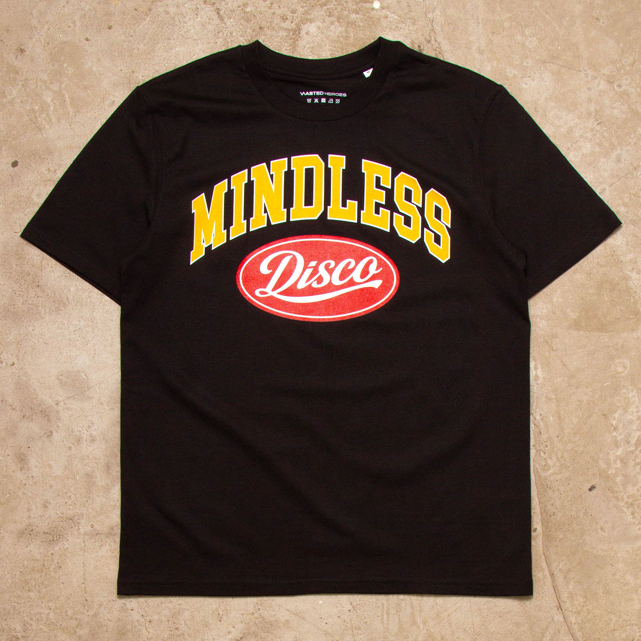 Varsity Mindless Disco Front Print - Tshirt - Black