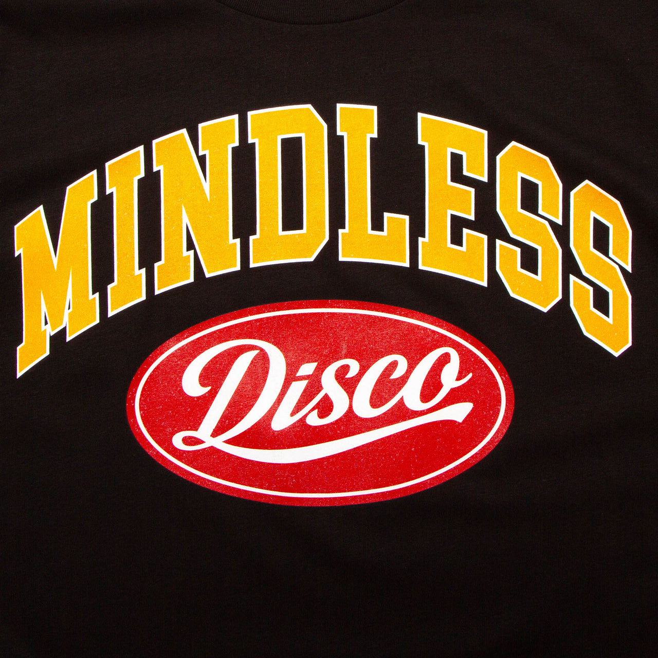 Varsity Mindless Disco Front Print - Tshirt - Black