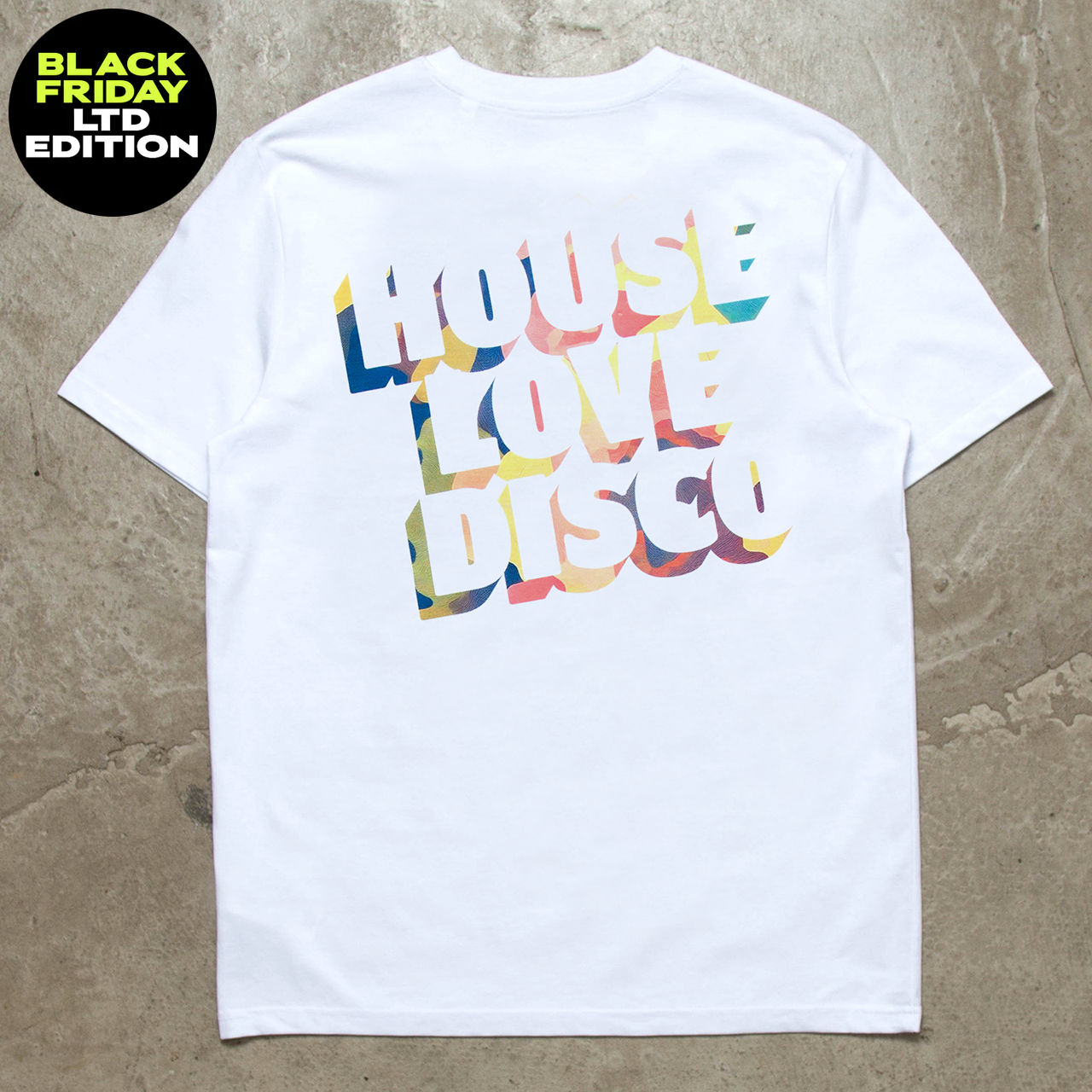 BF Yellow House Love Disco Back Print - Tshirt - White