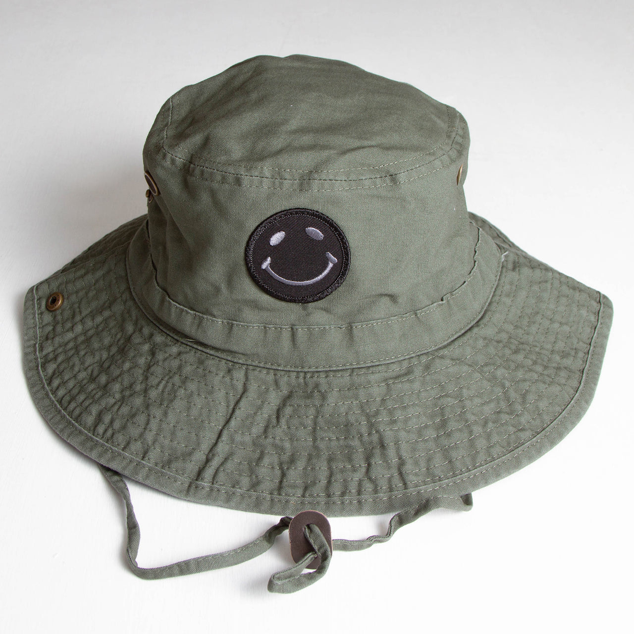 BB Smiley - Draw String Bucket Hat - Khaki