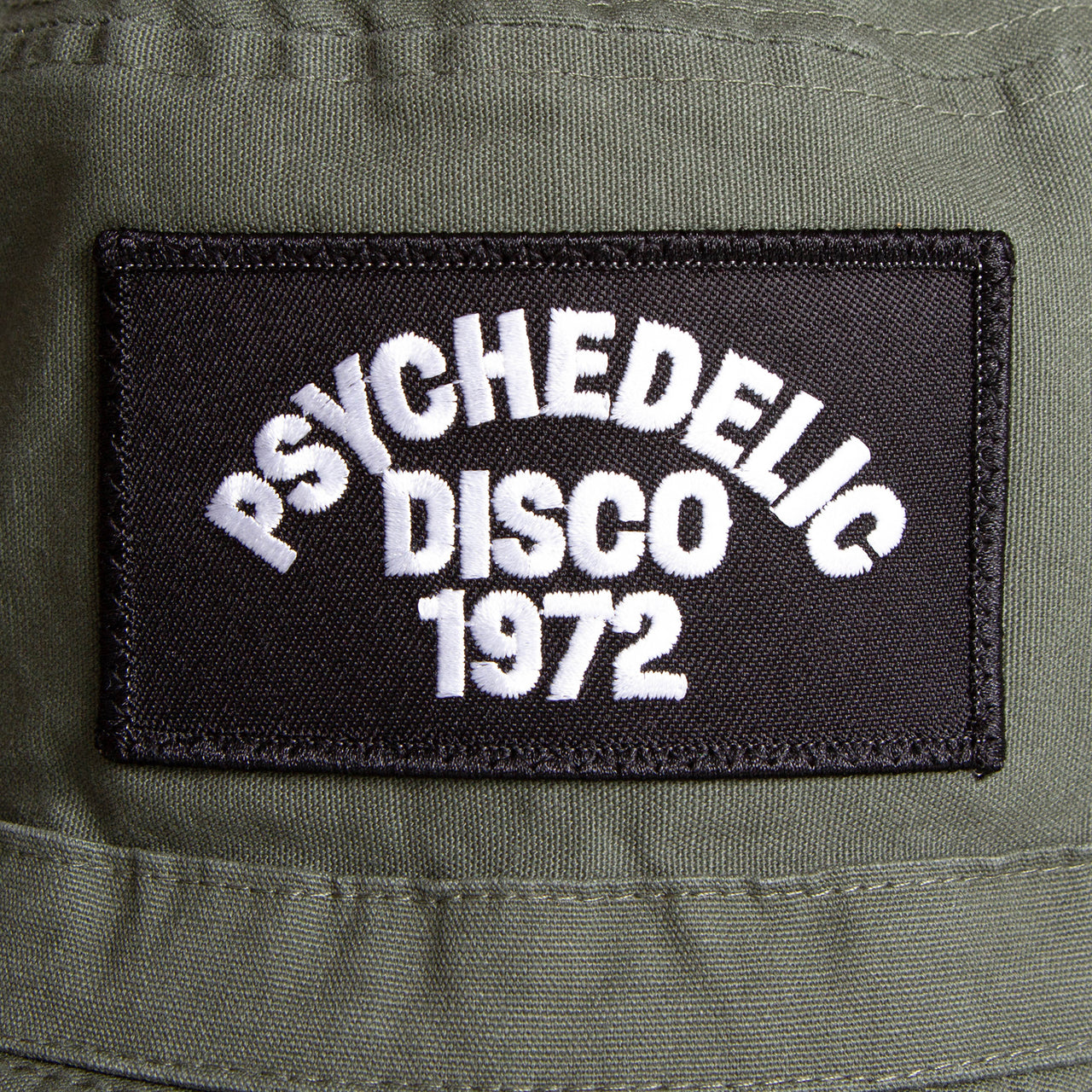 1972 Psychedelia Disco - Draw String Bucket Hat - Khaki