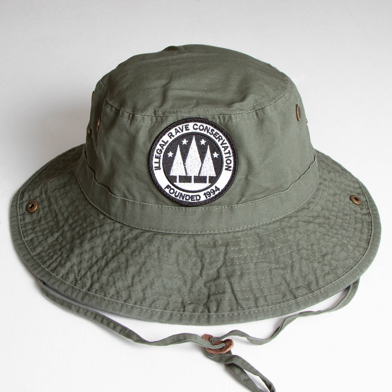Illegal Rave - Draw String Bucket Hat - Khaki