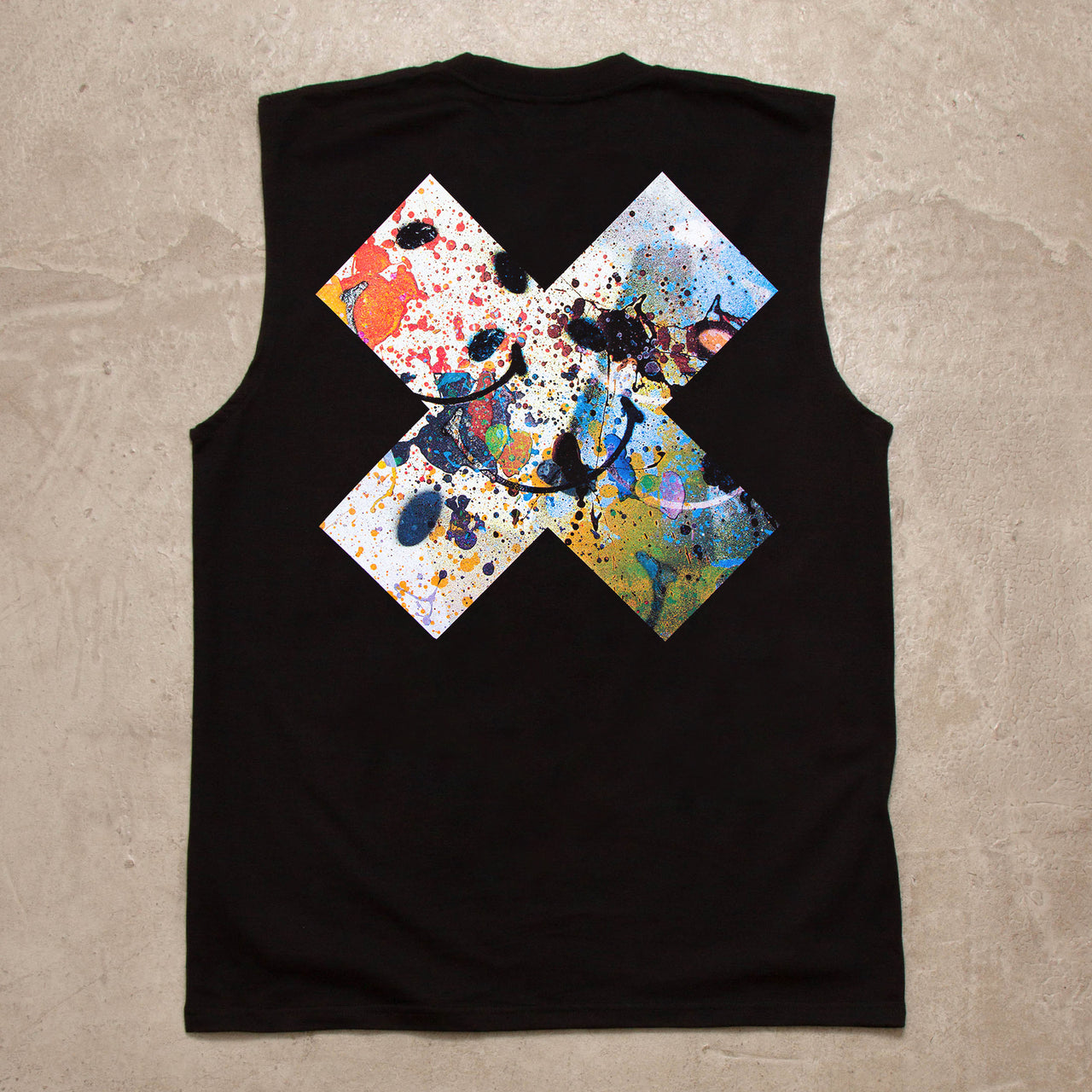 Smiley 1 X Imprint - Tank Tshirt - Black