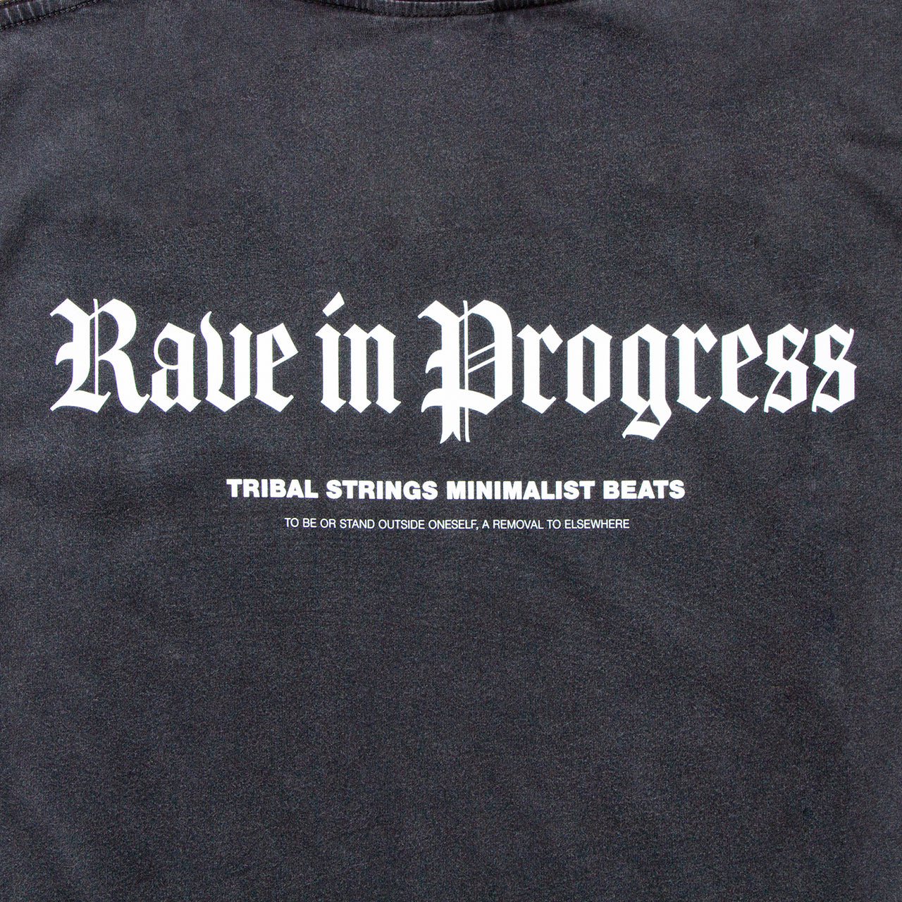 Gothic Rave In Progress  - Oversized Tshirt - Stone Wash Black