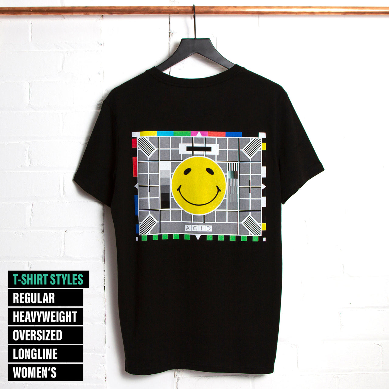 Acid Test Card Back Print - Tshirt - Black